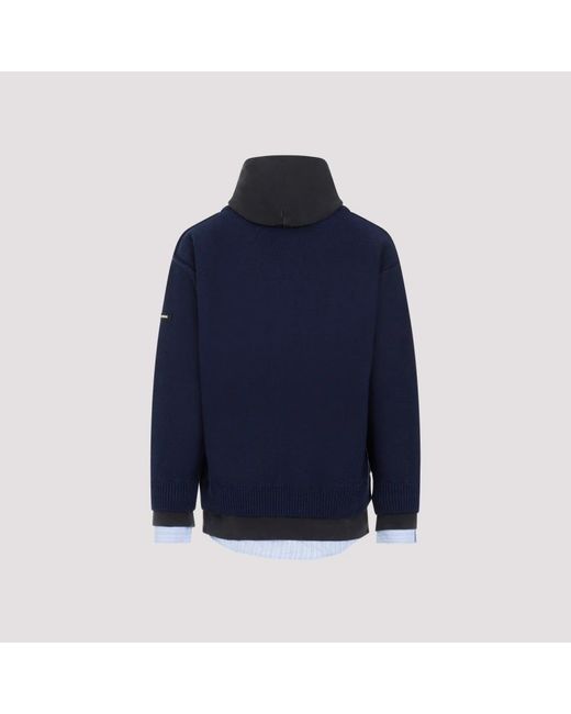 Balenciaga Navy baumwoll-hoodie dreischicht-effekt in Blue für Herren