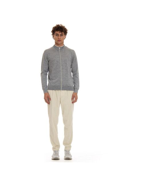 Eleventy Hoodies & Sweatvesten ,Grijs ,Wol Contrast Trim Sweater in het Gray voor heren