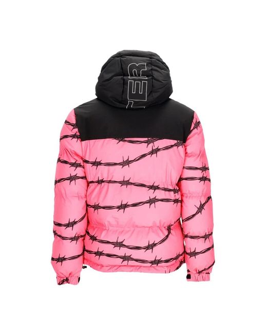 Iuter Jassen ,Veelkleurig ,Polyester Roze Barbwire Puff Donsjas in het Pink voor heren