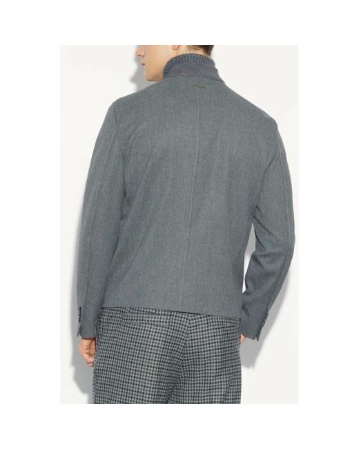 Paolo Pecora Gray Bomber Jackets for men