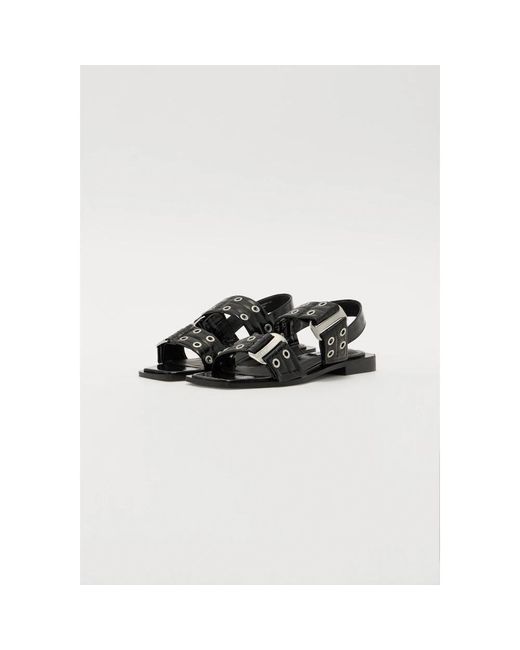 Steve Madden Black Flat Sandals