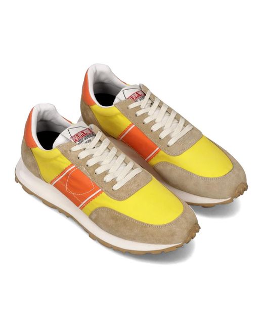 Philippe Model Schoenen ,Veelkleurig ,Katoen Tour Running Sneakers in het Yellow voor heren