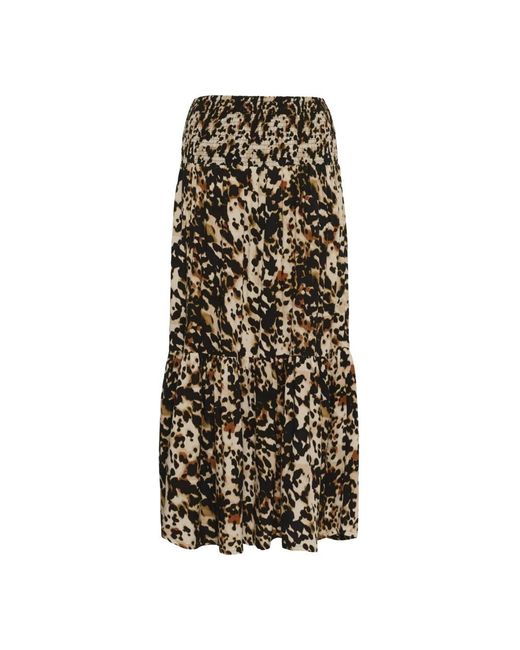 Kaffe Rokken ,Veelkleurig ,Kamaxi Smock Skirt in het Natural