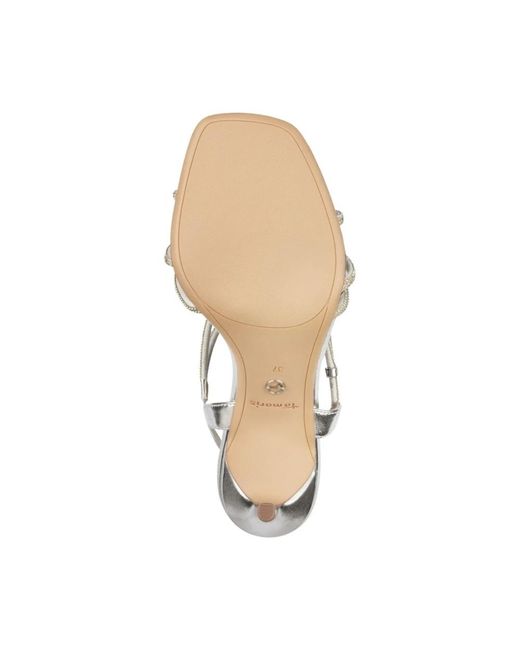 Tamaris White Silberne elegante flache sandalen