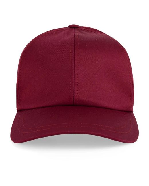 Marc Cain Accessoires ,Bruin ,Katoen Cotton Cap in het Red
