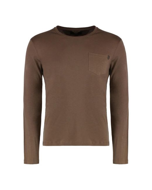 Moorer Brown Long Sleeve Tops for men