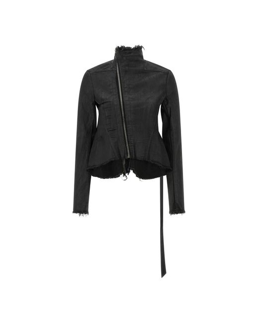 Rick Owens Black Denim Jackets