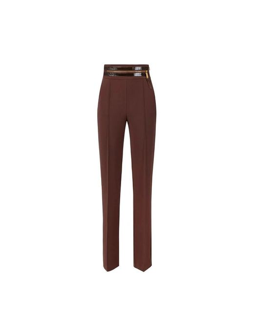 Wide Trousers Elisabetta Franchi de color Brown