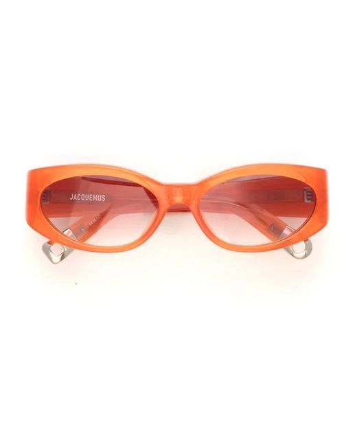 Jacquemus Accessoires ,Oranje ,Vrouwelijke Ovale Amber Rose Zonnebril in het Orange