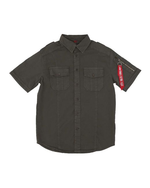 Alpha Industries Green Short Sleeve Shirts for men