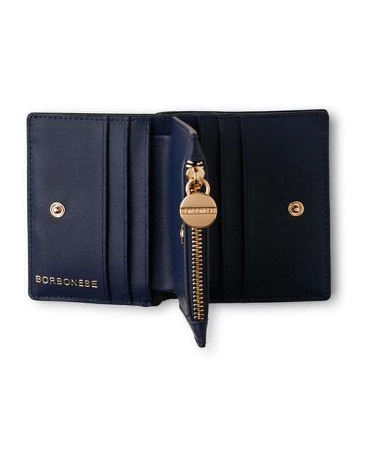 Borbonese Blue Klassische kleine brieftasche op stoff