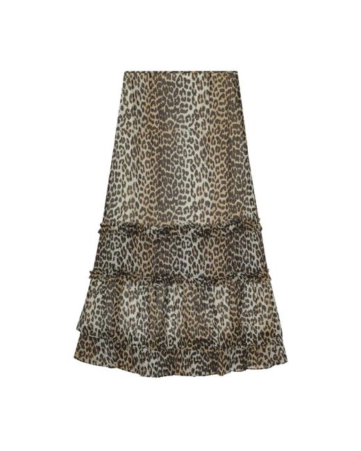 Ganni Rok Met Luipaardprint in het Multicolor