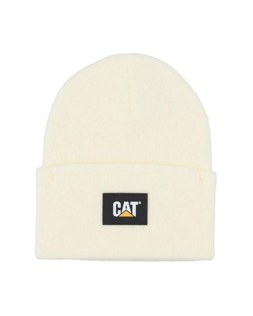 Caterpillar Accessoires ,Geribbelde Beanie Roomkleurige Hoed in het Natural voor heren