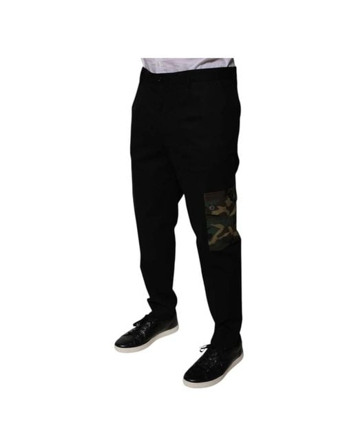 Dolce & Gabbana Black Slim-Fit Trousers for men