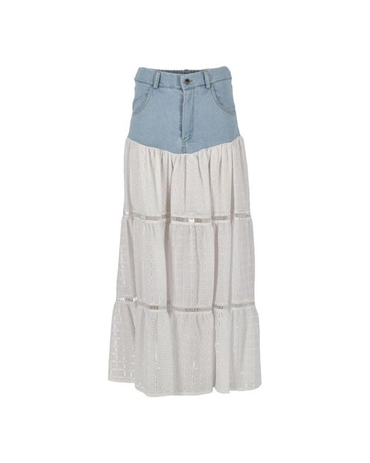 Maxi Skirts Kaos de color Blue