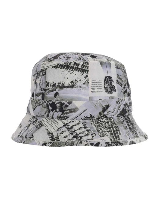 Grevi Accessoires ,Veelkleurig ,Katoen Grafische Print Katoenen Bucket Hoed in het Gray