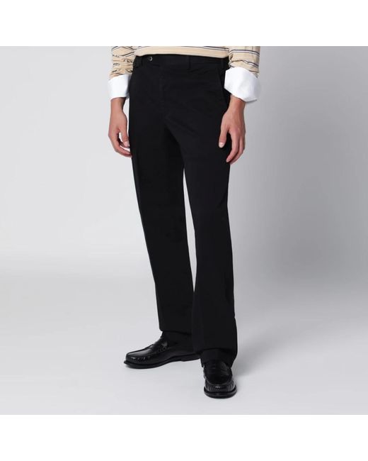 PT Torino Black Straight Trousers for men