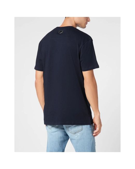 Philipp Plein T-Shirt Rundhals Ss Stones Skull in Blue für Herren