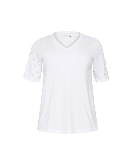 T-Shirts Kaffe de color White