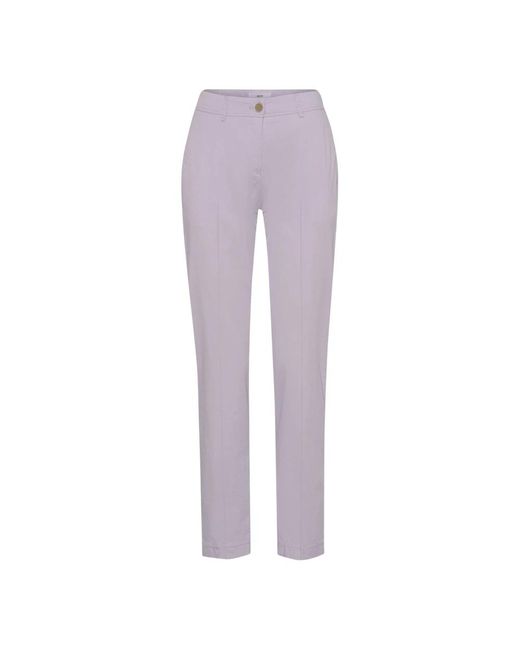 Slim-fit trousers Brax de color Purple