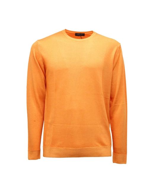 Daniele Fiesoli Orange Round-Neck Knitwear for men