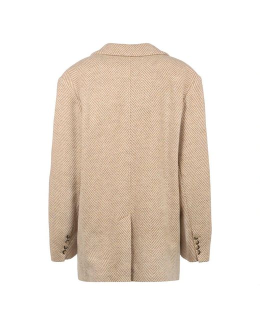 Isabel Marant Natural Wollblazer Revers Zwei Vordertaschen