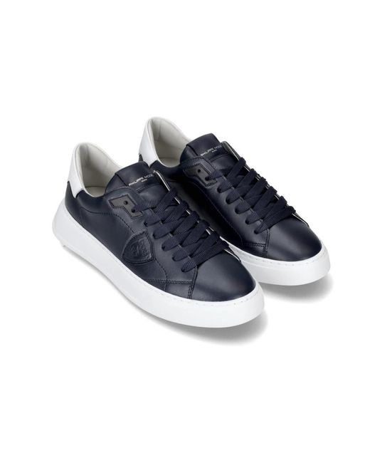 Philippe Model Schoenen ,Blauw ,Katoen Sneakers Temple Tennis in het Blue voor heren