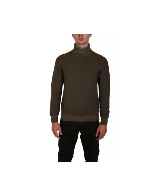 Gran Sasso Truien & Vesten ,Groen ,Wol Turtleneck Sweater in het Black voor heren