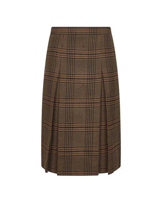 Saint Laurent Brown Midi Skirts