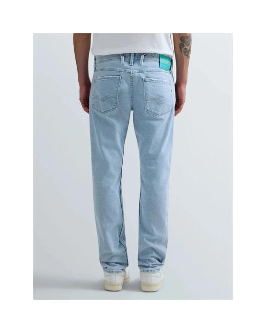 Replay Blue Straight Fit Jeans for men