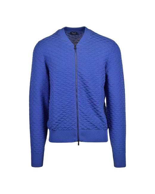 Drumohr Blue Bomber Jackets for men