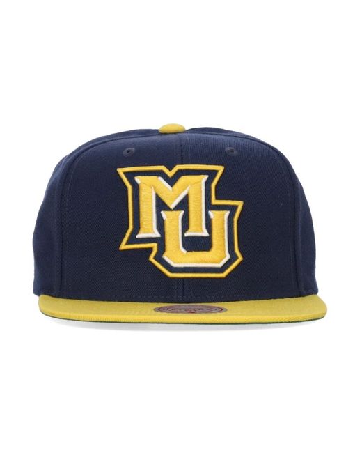 Mitchell & Ness Accessoires ,Blauw ,Wol Marquette Golden Eagles Snapback Pet in het Blue voor heren