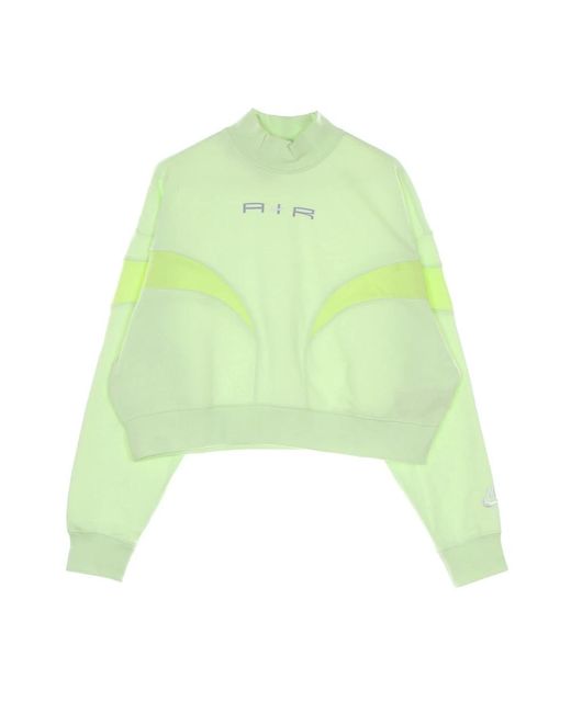 Nike Fitness ,Groen ,Polyester Air Fleece Mock Neck Top in het Green
