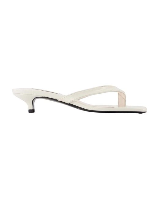 Totême White Heeled Mules