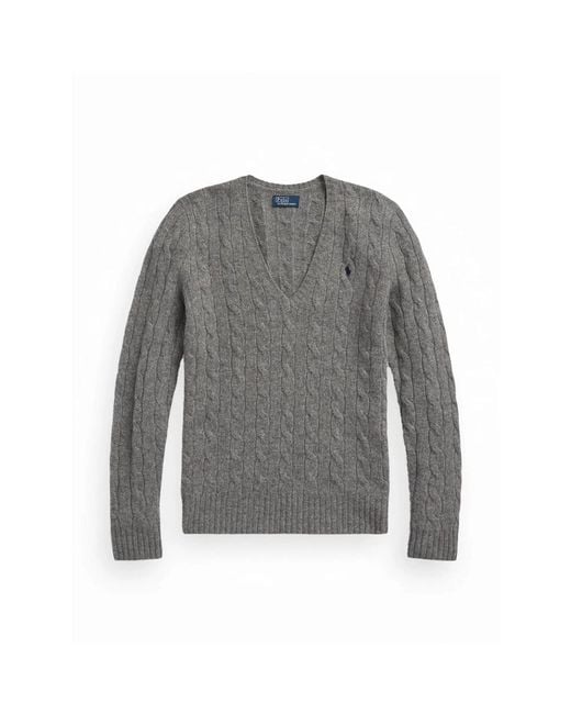 Ralph Lauren Gray V-Neck Knitwear