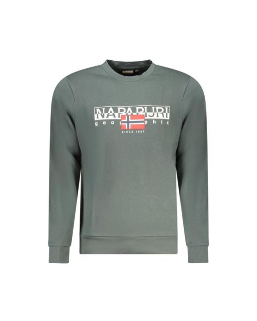 Maglione in cotone verde di Napapijri in Gray da Uomo