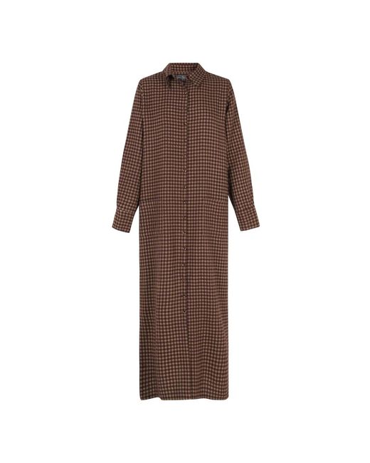 Cortana Brown Fred, burgunder kariertes hemdkleid