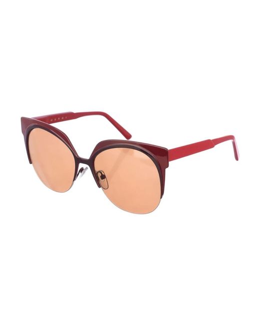 Marni Metalen Zonnebril Met Ovale Vorm Me101S in het Pink