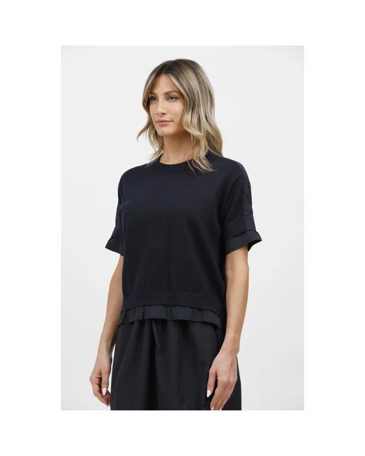 Alpha Studio Black Round-Neck Knitwear