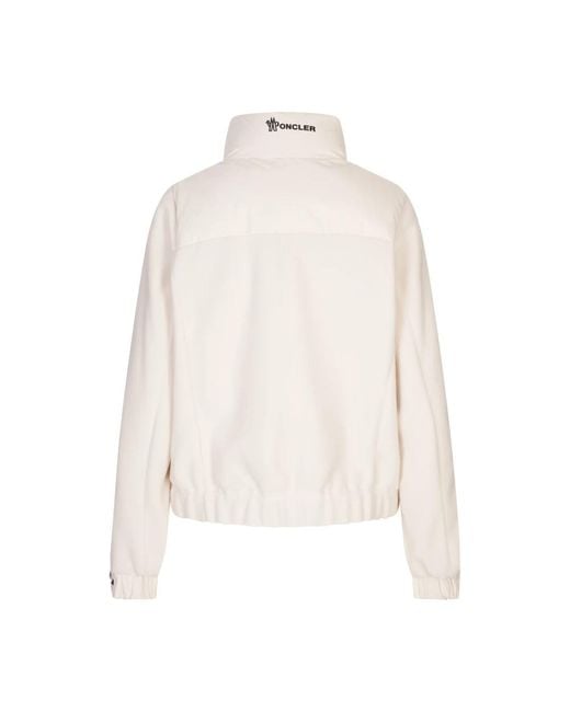 Moncler Natural Gepolsterter Frontpanel Pullover Weiß