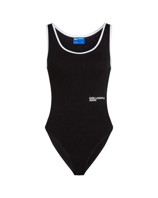Karl Lagerfeld Klj Ribbed Body in het Black