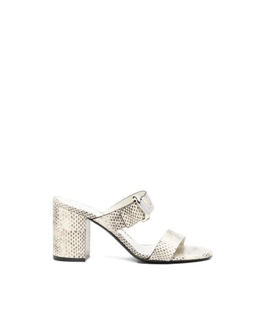 Emporio Armani White Heeled Mules