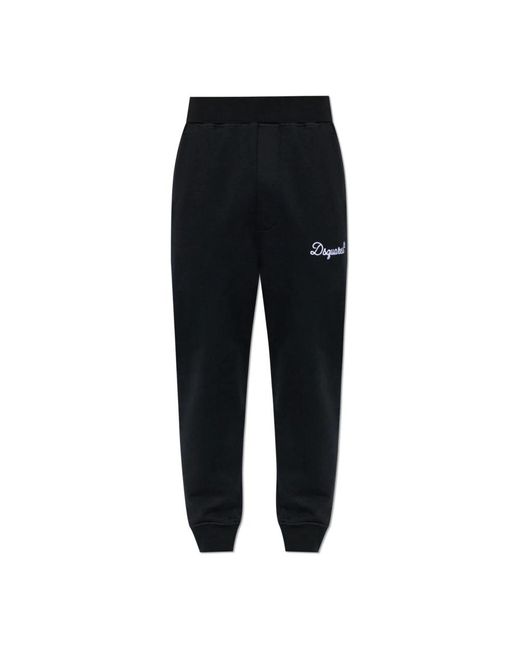DSquared² Broeken ,Zwart ,Katoen Logo Trainingsbroeken in het Black voor heren