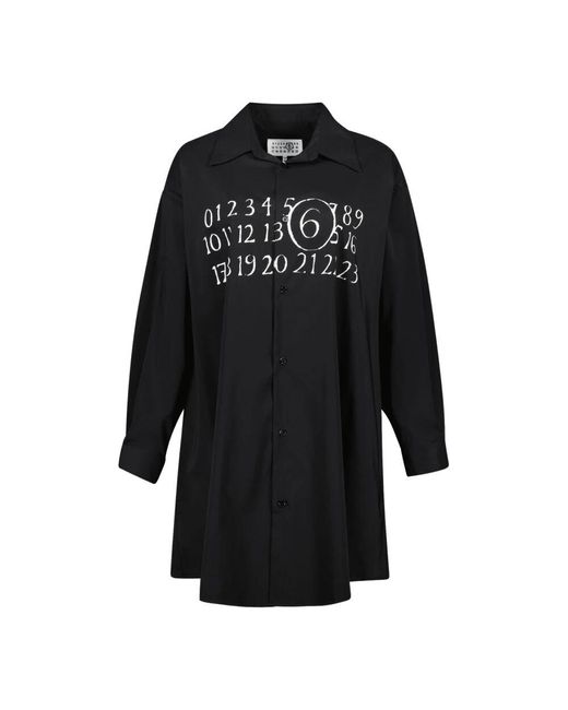 MM6 by Maison Martin Margiela Black Gedrucktes hemdkleid