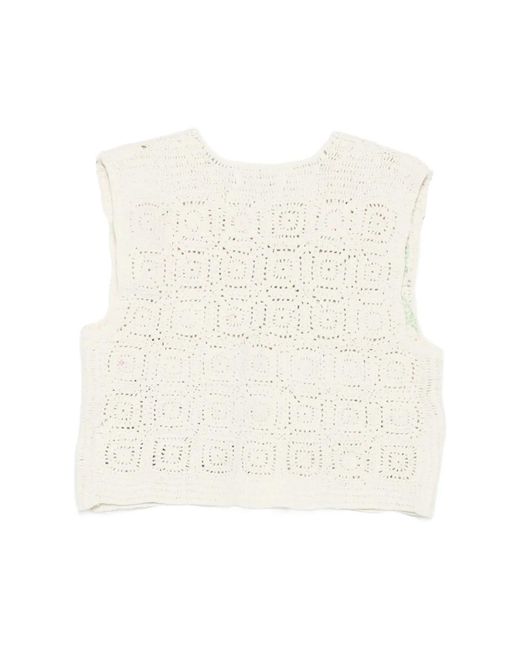 Maison Labiche White Sleeveless Tops