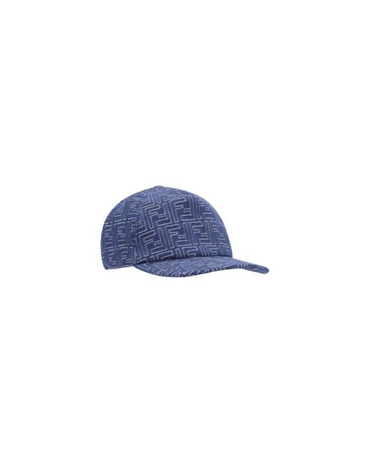 Fendi Denim Baseball Cap in Blue für Herren