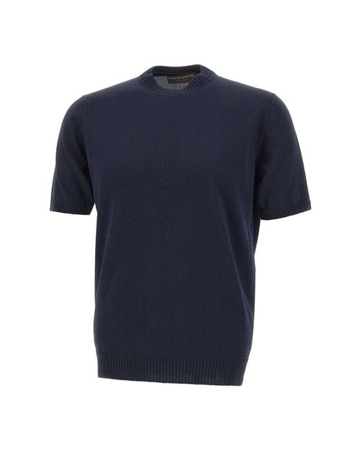 FILIPPO DE LAURENTIIS Blue Round-Neck Knitwear for men