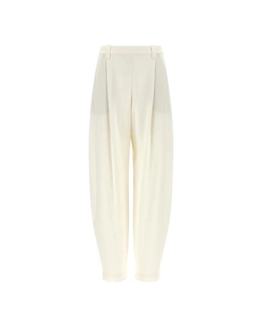 Brunello Cucinelli White Tapered Trousers