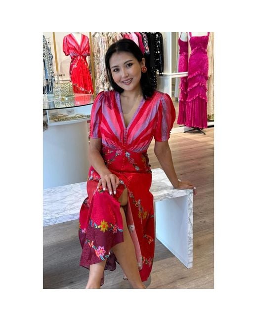 Maxi Dresses Saloni de color Red