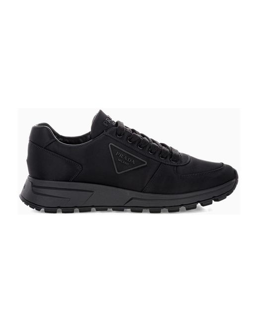 Prada Leren Dames Sneakers - Zwart/Wit/Goud/Rood in SneakerStad